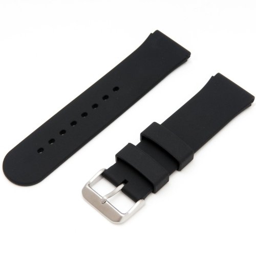 JP Leatherworks Mens Rubbertech Silicone Rubber Watchband Stainless Steel Buckle 22mm Wide Buckle
