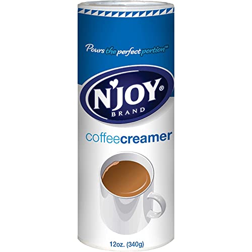 N\'Joy Coffee Creamer Powder Easy Pour 16oz Canisters (2pk) Non Dairy w/CC\'s Sweets & Snacks Custom Scoop