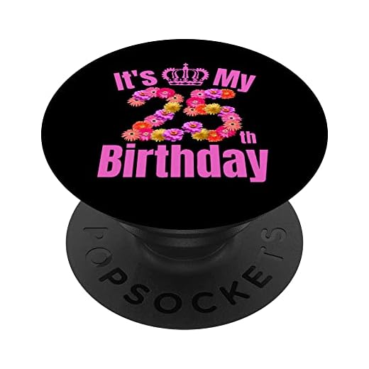 25 Año de edad cumpleaños flor cumpleaños cumpleaños es mi 25 cumpleaños PopSockets PopGrip Intercambiable