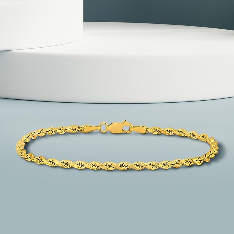 Gold Rope Chain Bracelet for Men & Women – 100% Real 10k or 14k Gold, Lightweight, Premium Craftsmanship - Image 2