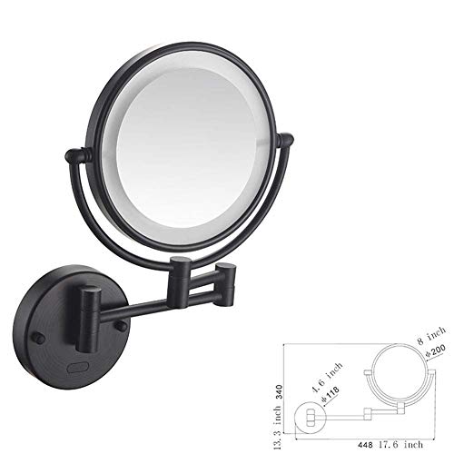 Miroir de maquillage mural bras extensible noir pivotant salle de bain - 8