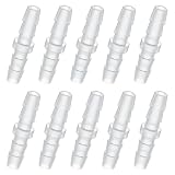 10 Stück Kunststoff-Schlauchverbinder weiße mit Widerhaken Adapterrohre Kunststoff-Schlauchverbinder für Aquarien Haushalt Brennstoffe Reparatur (4-4mm gerade durch)