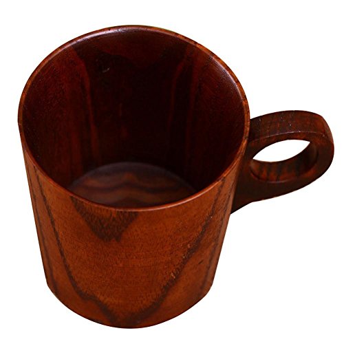 iShine Tasse en Bois Faite Main de Tasse de Café avec la Poignée pour Le Jus Bière Lait Thé