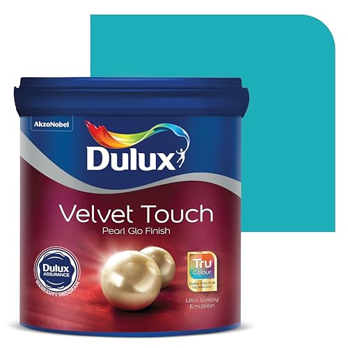 Image of Dulux Velvet Touch Pearl GLO Interior Emulsion Paint (10L, Taking the Plunge) - Luxurious soft-sheen wall paint, highly durable, washable, rich, intense colors, with 6-year warranty