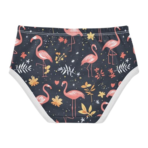 Wusikd Flamingo Girls' Underwear Cotton Flowers Leaves Girls Briefs Soft Toddler Underwear 2T2