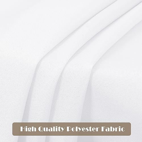 Image of sancua 8 Pack White Tablecloth 60 x 84 Inch, Rectangle Table Cloth for 4ft Tables - Stain and Wrinkle Resistant Washable Polyester Table Cover for Dining Wedding Banquet Party Buffet Restaurant