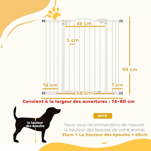 Barrière de sécurité pour chien PawHut évitant les chutes - 4