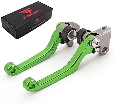 FXCNC Aluminum Dirt Bike Pivot Brake Clutch Levers Compatible with KLX140 KLX140L 2008-2021, KLX140G 2017-2021