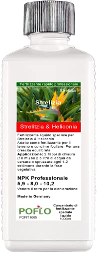 POFLO Fertilizzante Strelitzien Fertilizzante Helikonien, fertilizzante liquido Premium della linea Profi (1000 ml)
