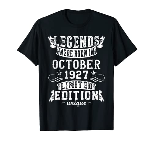 Cumpleaños Octubre 1927 Edición Limitada Regalo Used Vintage Camiseta