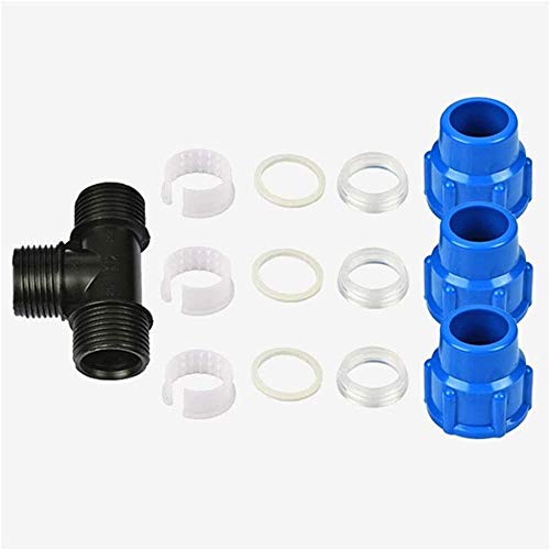 Raccordi filettati 1 pz Connettore per tubi in PE a giunto rapido a tre vie, 16/20/25/32/40/50/63 mm Raccordo a raccordo rapido a T per tubo dell'acqua, Raccordo a T per rubinetto Convertitore per r