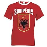 Albanien Shqipëria Ringer Herren T-Shirt Trikot Fußball WM 2018 T-Shirt - S M L XL XXL -Rot D01 (L)