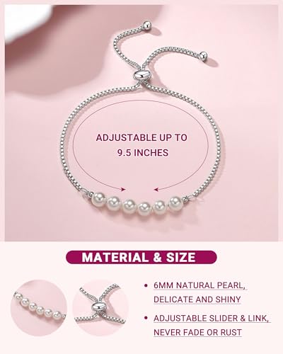 30th/40th/50th/60th Birthday Gifts for Women, 3/4/5/6 Peal Bracelet for Women3