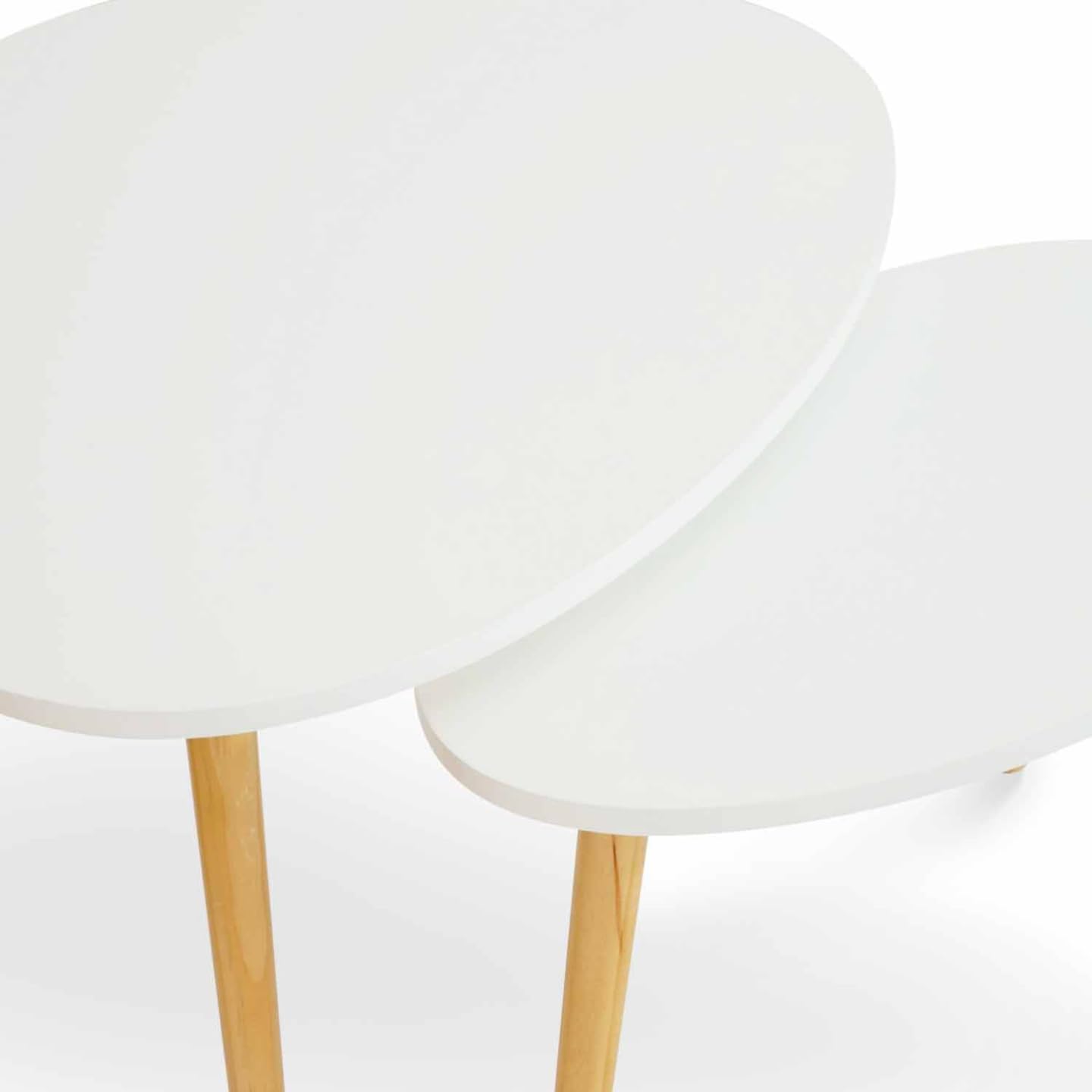 IDMarket - Lot de 2 Tables Basses gigognes Gaia laquées Blanc scandinave