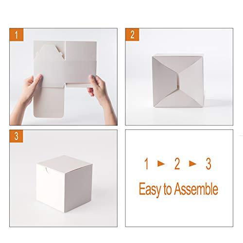 Geftol Gift Box 20 Pack 8 X 8 X 4 Inches Fold Box Paper Gift Box Bridesmaids Proposal Box For Bridal Birthday Party Christmas（White） #TOP5