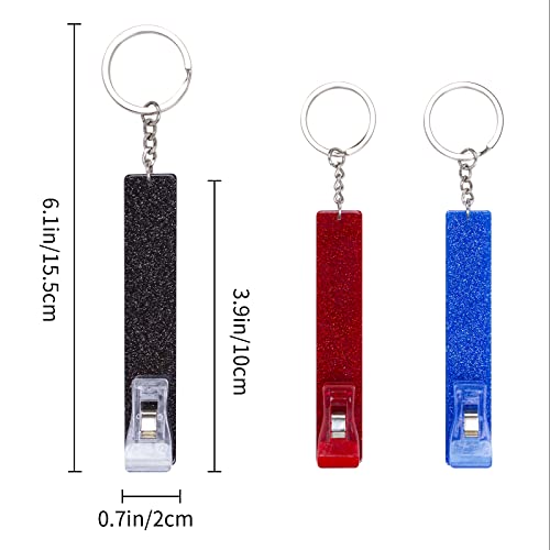 Image of 3PCS Credit Card Puller, Cute Debit Bank Card Grabber for Long Nails ATM Keychain Women with Plastic Clip