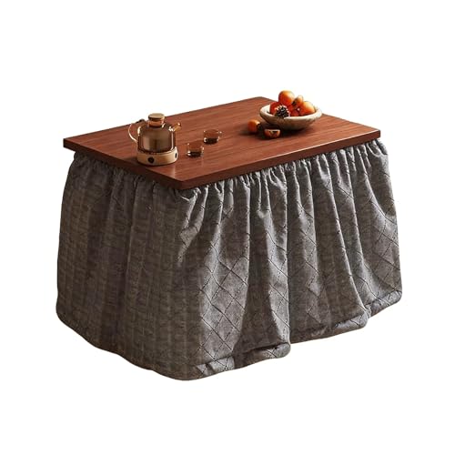 SZKTHD Kotatsu Japonés con Manta Y Calefacción. Conjunto De Kotatsu. Mesa De Centro. para Salón O Dormitorio. Apto para Todas Las Estaciones (Tono Madera/marrón).(Gray-D,80 * 80 * 70cm)