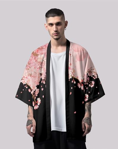 MFCT Japanese Streetwear Men's Lightweight Graphic Kimono4