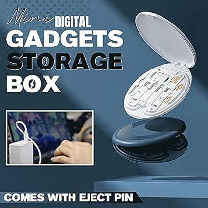Image of Original 60W Fast Charging Multi-Function Data Cable Set Box Type C to Type C /USB-A /Micro-USB /Charging Line,Data Cable Storage Box,Mobile Phone Holder Kit Suitable for iPad Laptop Tablet etc.(APR25)