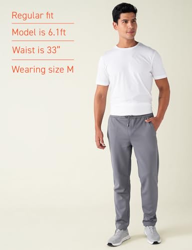 Image of DAMENSCH Men Mid Rise Regular Fit Cotton Blend Solid Moisture Wicking Antimicrobial Zipper Pocket Super Comfortable Baby Terry Lounge Joggers