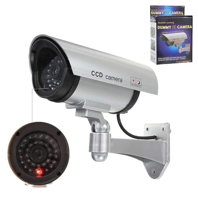 QEEIG Bullet Dome Dummy Fake CCTV Camera with Ideal for Blinking Red LED Light or Office Security Home | Set of - 04 - Image 6 thumbnail