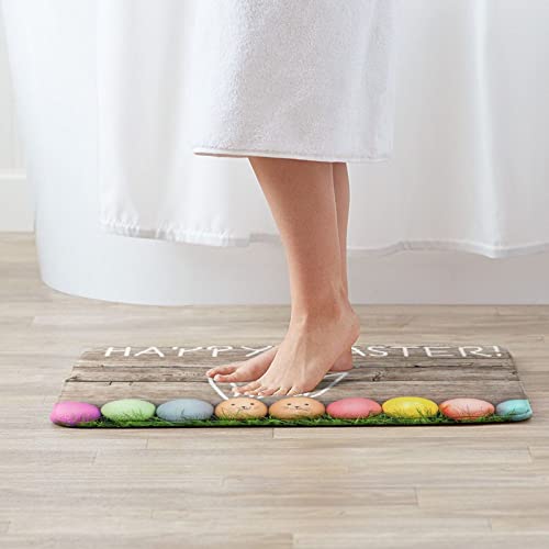 Funny Bunny Easter Eggs Happy Easter Board Soft Plush Bath Mat, Non Slip Water Absorbent Washable Bathroom Rug Carpet With Rubber Backing For Tub-Shower Toilet Floors (15.8X23.6Inch) #TOP2
