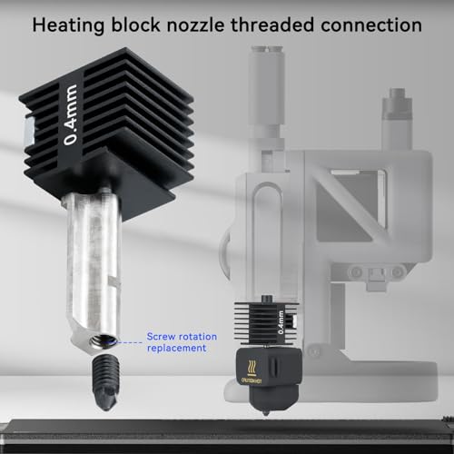 Image of 3D Printer Hotend for Bambu Lab A1 Mini 0.4mm a1 Extrusion Head, Removable Hardened Steel 0.4mm Nozzle with High Temperature Resistant Silicone Sleeve