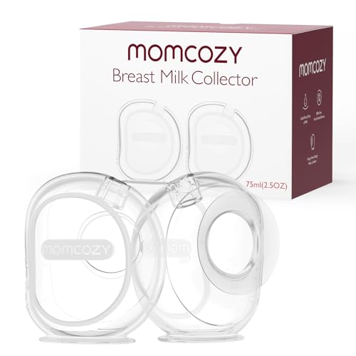 Image of Momcozy Milk Collector for Breastmilk, Pea Breastfeeding Milk Catchers with Flange More Fit & Soft, Silicone Milk Collector Reusable Breast Milk Shells 2.5oz/75ml, 2 Pack