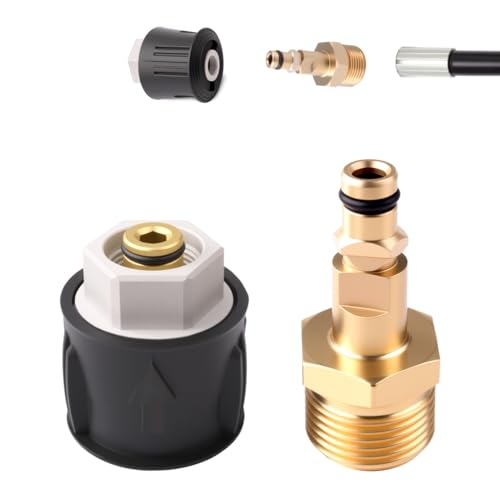 2pcs High Pressure Washer Quick Connect Adapter for Karcher K2 K3 K4 K5 K6 K7 Series M22 14mm Fitting Connector Brass High Pressure Washer Adapter for Hose Pipe Kärcher, Yili, Lutian, Liqi