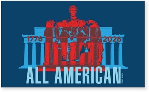 CafePress America250: Lincoln Memorial Rectangle Bumper Sticker Car Decal