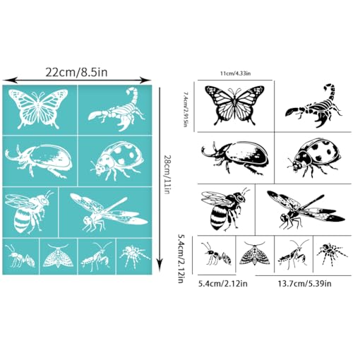 Pochoirs réutilisables insectes et abeille en maille fine pour une décoration durable