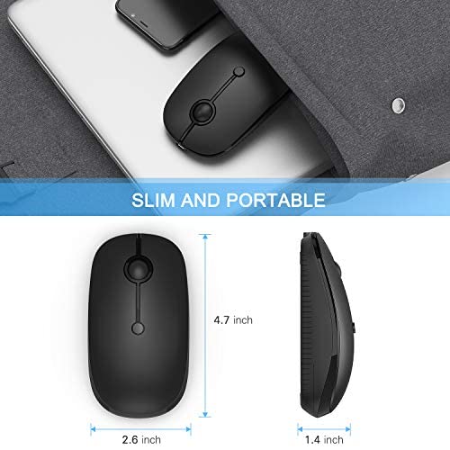 Type C Wireless Mouse，Vssoplor Usb C Macbook Mouse Dual Mode 2.4G Cordless Mice With Nano Usb And Type C Receiver Compatible With Pc, Laptop, Macbook And All Type C Devices-Black #TOP2