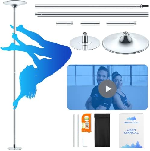 BEAT ACROBATICS Spinning Dancing Pole for Home Pole Dance Pole for Home Static Spinning Pole Fitness Dance Pole 45mm Portable Pole (Ceiling Height 87"-108")