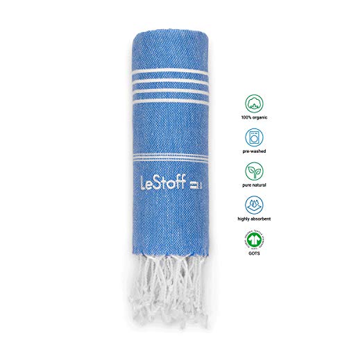 LeStoff Turkish Hammam Towel, 100% organic cotton, 95 x 180 cm, Pre-washed, Absorbent, Quick-drying, Lightweight - Image 2