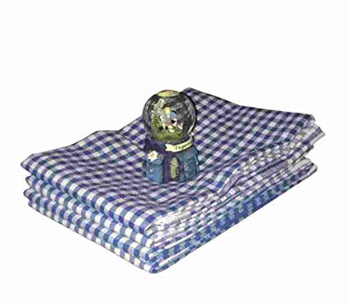 Dchome Checkered Placemats Navy Blue - Cotton Washable Placemats Set Of 4, Table Mats Daily Use, Easy To Care Durable, Multi Pupose Place Mats For Kitchen Table, Classic Cloth Napkins 13"X17" #TOP2