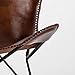 MH London Butterfly Chair - Genuine Leather - Handmade, Solid Iron Frame - Industrial Lounge Chair - Modern Iconic Recliner - 32.29 x 28.75 x 27.15 - Montreux, Brown
