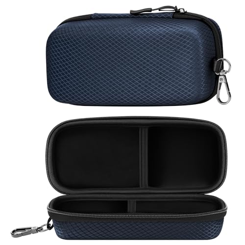 molshine Double Eyeglasses Case,EVA Hard Shell Portable Sunglasses Case with Metal Buckle for Sunglass,Eyeglasses（Dark blue）
