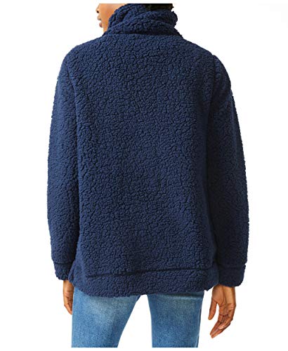 Nautica Women's Mock Neck Sherpa Sweater, Navy Seas, X-Large #TOP2