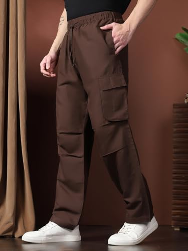 Image of KOTTY Men's Urban Style Relaxed Cargo Pants with Stylish Pockets and All-Day Comfort