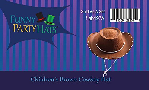 Childrens Brown Felt Cowboy Hat by Century Novelty by Century, brown, Size Small