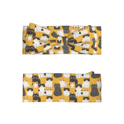 Cute Exotic Shorthair Cats Yellow Baby Girl Bows And Headbands 6-12 Months For Baby Girls Newborn Infant Toddlers2