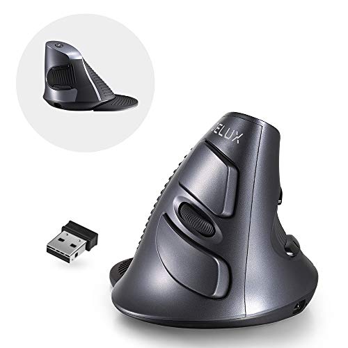 DELUX Ergonomic Vertical Mouse, Rechargeable Vertical Mouse (M618G DB)