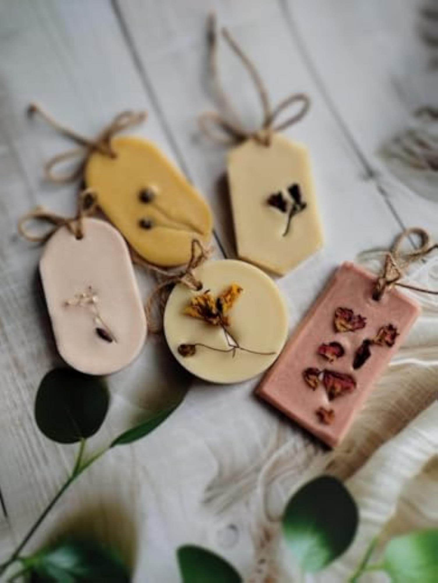 Handcrafted Wax Tablets with Dried Flowers