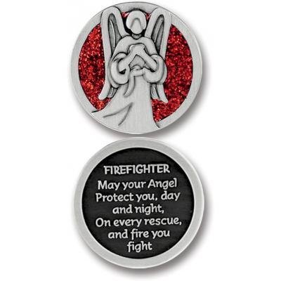 GUARDIAN Angel POCKET Token for FIREFIGHTER Fireman - 1.25