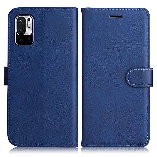 DENDICO Cover per Xiaomi Redmi Note 10 5G / Xiaomi Poco M3 PRO 5G, Premium Portafoglio PU Custodia in PU Pelle, Flip Libro TPU Bumper Caso per Redmi Note 10 5G / Redmi Note 10T, Blu Navy