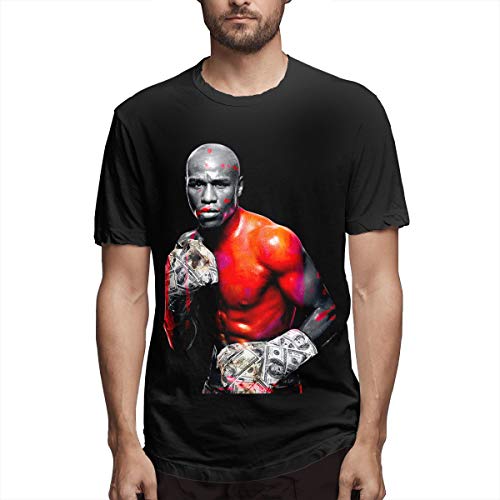 Abigails Home Floyd Mayweather Jr Men Short Sleeve tee Sports T Shirt Tees Fitness Gym(XXL,Black)