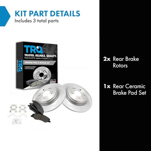 Image of TRQ Rear Ceramic Brake Pad and Rotor Set