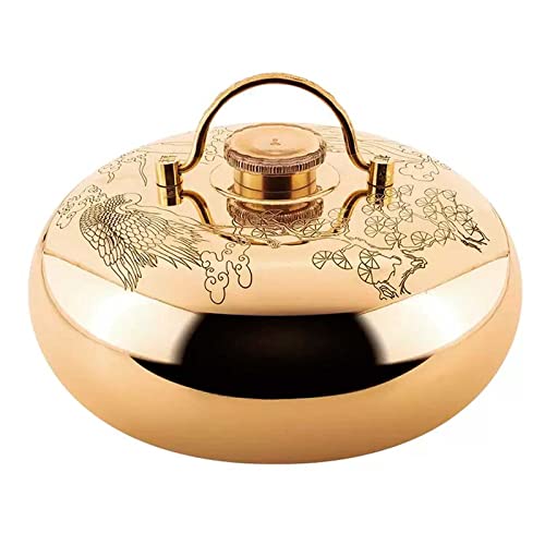 CMBSSTBB Kupfer-Wärmflasche, Wärmflasche zur Schmerzlinderung, Bettwärmer für Hand und Fuß, Warmwasserbeutel, Wärmbeutel zur Schmerzlinderung,...