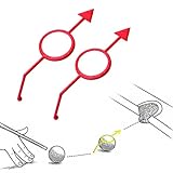 Sinkkuma Billiards Aiming Aid,Cue Shot Aiming Aid for 2-1/4' Balls,2 or 4 pcs Billiard Angle Trainer,Red or Yellow Training Pool Ball Aid (2xRed)