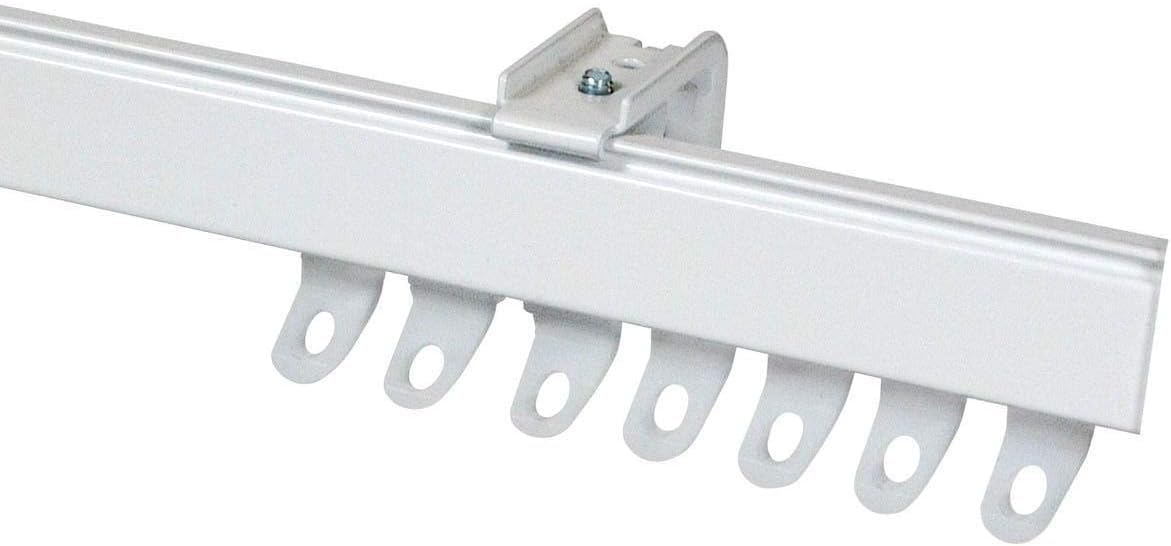 Speedy Products 400cm White Aluminium Fineline Track Set - Curtain Track For Straight or Bay Windows